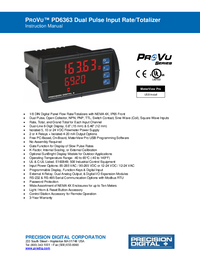 Thumbnail of document Manual - PD6363 ProVu Dual Pulse Input Flow Rate/Totalizer